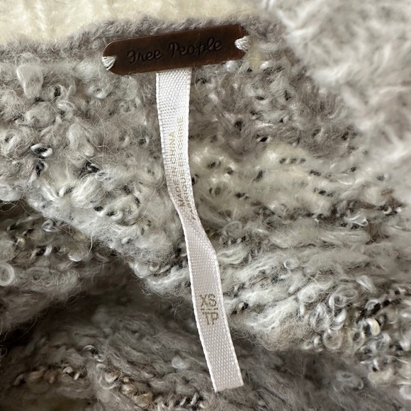 Free People Home For The Holidays Fair Isle Sweater Cream Gray XS - Picture 12 of 15